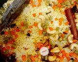 A picture of step 4 of Veg Pulav.