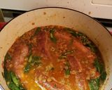A picture of step 9 of Merguez Sausage and Cumin Lentils with Dandelion Greens.