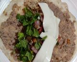 A picture of step 4 of Mexican rice Burrito.