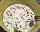 A picture of step 2 of Veg Chilla.