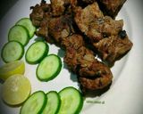 A picture of step 3 of Behari kabab with puri.