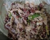 A picture of step 2 of Mandia Jau with Sour Cream & Rajma Patties.