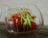 A picture of step 3 of Desi style spaghetti.