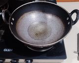 A picture of step 5 of Sarso Ka Saag (sarso, palak, bathua).