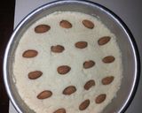 A picture of step 4 of Basbousa or semolina cake.