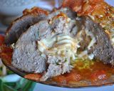 A picture of step 8 of Giant Spaghetti Stuffed Meatball.