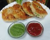 A picture of step 1 of Potato Poha Tikki Burger.