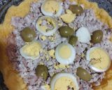 Foto del paso 7 de la receta: Tarta de merluza y atún con base de polenta