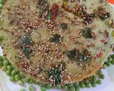 A picture of step 8 of Matar ka dhokla.