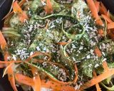 Une image de l'étape 2 de Cabillaud Gratiné Courgettes et Carottes en Tagliatelles Agrémentées de Semoule.