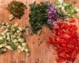 A picture of step 2 of Mexican-ish salad.