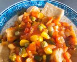 Hình bước làm 2 của món Đậu phụ sauce rau củ chua cay (món chay)