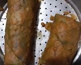 A picture of step 5 of Alu vadi (colacasia leaves fritters).