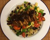 A picture of step 15 of Jerk glazed pork fillet, pineapple salsa, rice and peas 🇯🇲.