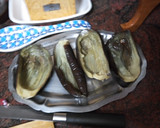 Foto del paso 1 de la receta: Berenjenas rellenas de carne picada y setas al ajillo