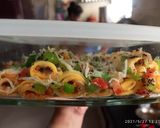 A picture of step 3 of Pizza Khandavi.
