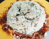 A picture of step 6 of Sofiyani biriyani or white biriyani.