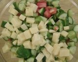 A picture of step 5 of Honey, ginger chicken and Kiwi infused salad lettuce bowl.