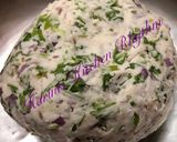 A picture of step 1 of Akki rotti (rice flour masala roti).