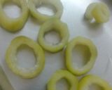 A picture of step 5 of Lauki rings with burfi.