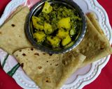 A picture of step 4 of Fenugreek and potato sabji.