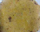 A picture of step 5 of Sarson ka Saag with makai roti.