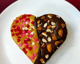 A picture of step 9 of Valentine's special Vanilla-Chocolate Duo Cake (eggless) #heart.