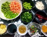 A picture of step 2 of Singapore Egg Fried Rice.
