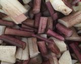 Hình bước làm 1 của món Canh môn nấu tôm, lá lốt