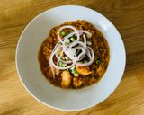 Foto del paso 9 de la receta: Curry de lentejas rojas con langostinos