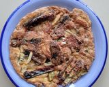 Gambar langkah 5 resipi Telur Dadar Terung Bakar.