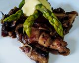 Foto del paso 8 de la receta: SETAS, 🍄Tocino 🐷y Espárragos al Ajo con Alioli...!