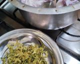 A picture of step 3 of Karela qeema.