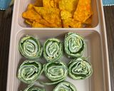 A picture of step 6 of Cajun turkey pinwheels.