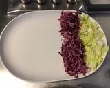 Une image de l'étape 7 de Salade bicolore de chou rouge,oignon de roscoff et scarole.