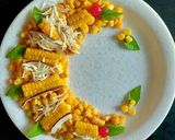 A picture of step 3 of South indian cheese butter corn chat.