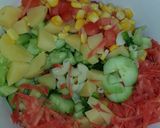 A picture of step 3 of Creamy pasta ceasor salad.