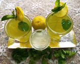 A picture of step 3 of AloeVera, mint and lemon juice.