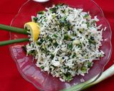 A picture of step 2 of Sesame garlic rice.