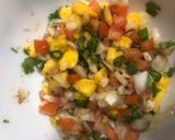 A picture of step 1 of Mango Sev Puri.