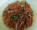 A picture of step 13 of Carrots Achar.