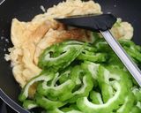 A picture of step 9 of Bitter gourd with egg.
