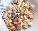 Foto del paso 6 de la receta: Huevo revuelto con champiñones, salchicha y queso