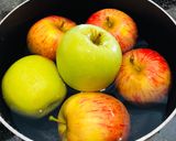 A picture of step 3 of Japanese Apple Pie (with custard).