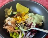 A picture of step 1 of Green goddess dressing.