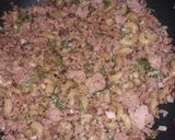 A picture of step 4 of Macroni samosa & mong daal pakorra.