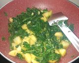 A picture of step 1 of Aloo palak.