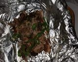 A picture of step 2 of Mutton Foil stream with Naan.