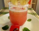 A picture of step 6 of Pineapple juice with Rose syrup ice cubes#4weekchallenge.