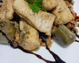 Foto del paso 6 de la receta: Ventresca de merluza con verduras, setas